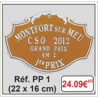 Plaque Prestige relief  - Réf PP1